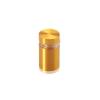 5/8'' Diameter X 3/4'' Barrel Length, Aluminum Flat Head Standoffs, Gold Anodized Finish Easy Fasten Standoff (For Inside / Outside use) Tamper Proof Standoff [Required Material Hole Size: 7/16'']