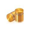 7/8'' Diameter X 3/4'' Barrel Length, Aluminum Flat Head Standoffs, Gold Anodized Finish Easy Fasten Standoff (For Inside / Outside use) Tamper Proof Standoff [Required Material Hole Size: 7/16'']