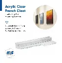 16'' x 1-2'' Thick. Clear Acrylic French Cleat (16'' wide and 3 tall when assembled.)Each Set Included_2x AFC16, 4x AFCS612x Zinc Philips Screw #8 x 1-1-2''12x 1-4'' Plastic Anchor.webp