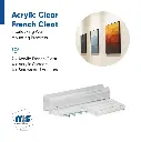 8'' x 1-2'' Thick. Clear Acrylic French Cleat (8'' wide and 3 tall when assembled.)Each Set Included_2x AFC8, 4x AFCS44x Zinc Philips Screw #8 x 1-1-2''4x 1-4'' Plastic Anchor.webp