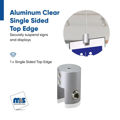 Cable Suspended - Up to 5/16'' - Top Edge Side Clamp - Aluminum - For Cable - 1/16'' Diameter Cable