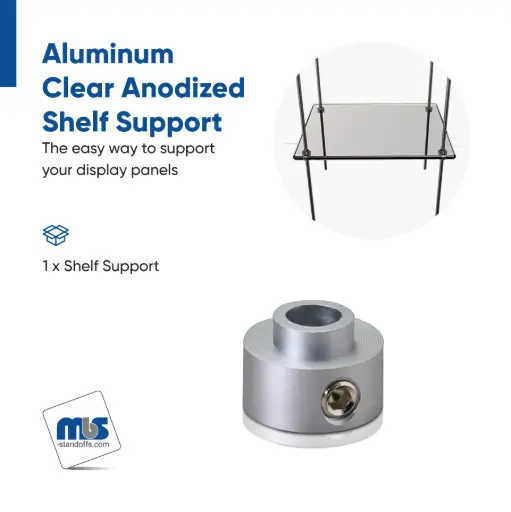 Wine Cellar Shelf Support for 1/4" Rod - Aluminum Clear Anodized