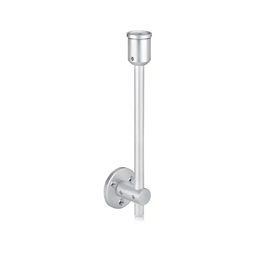 Ceiling To Wall Or Wall to Floor Kit for 3/8'' Diameter Rod - Aluminum Clear Anodized, (M6 Reverse Thread)  (Sold without Rod)