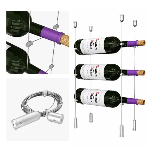 Ceiling -to-Floor Cable to Cable Cradle Cabernet-Saumur Collection Kits