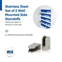 Set of 2 Wall Clamp, Stainless Steel, Satin Brisched Finish (Fort 5/16'' Material)