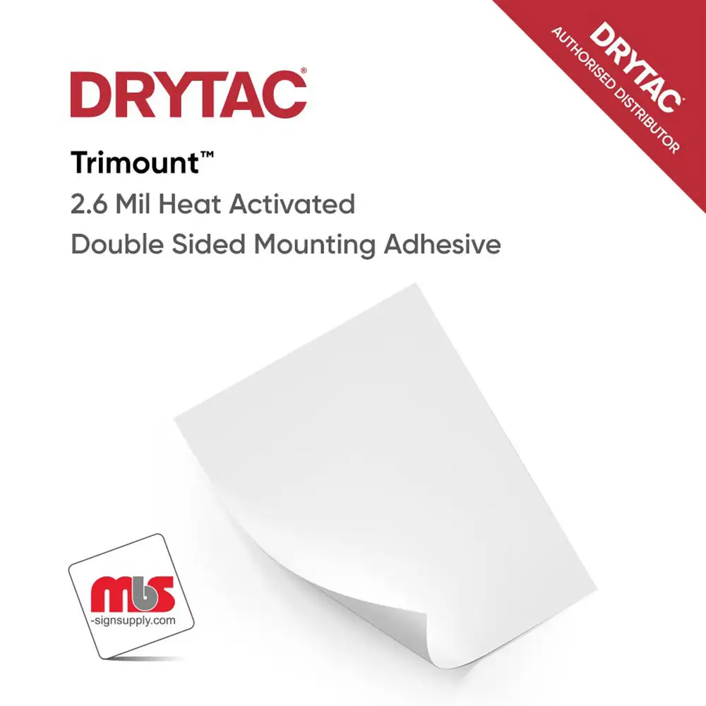 8.5" W x 11" H Sheets - Drytac Trimount™ 2.6 Mil Heat Activated Double Sided Mounting Adhesive
