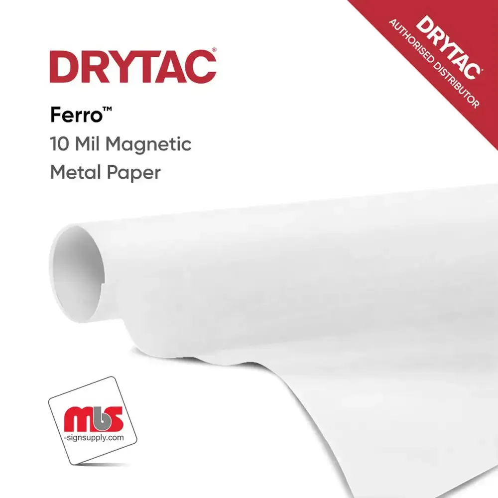 37" x 27 Yard Roll - Drytac Ferro™ 10 Mil Magnetic Metal Paper w/ Permanent Adhesive
