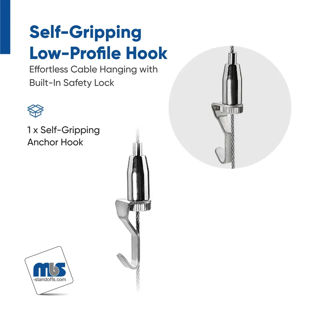 Self-Gripping Low-Profile Hook  (For Cable Diameter 0.06'' to 0.08'')