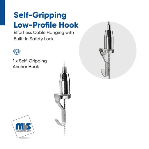 [SGH100] Self-Gripping Low-Profile Hook  (For Cable Diameter 0.06" to 0.08")