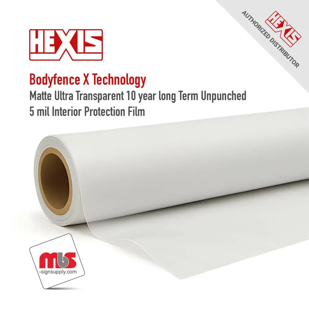 60" x 50 ft Hexis Bodyfence X Technology Gloss Ultra Transparent 10 year long Term Unpunched 5 mil Interior Protection Film (Color Code: DFNC)(Hexis Part#: DFENCEONEXM)