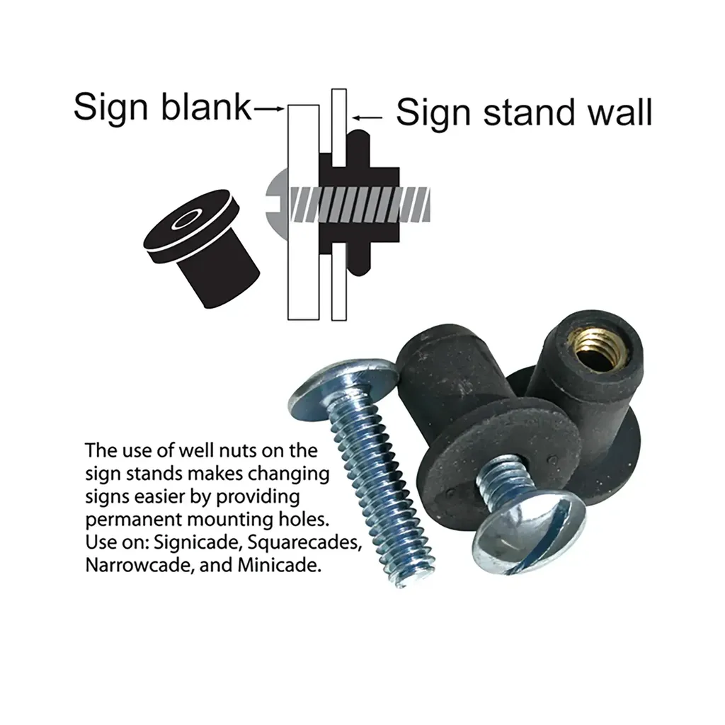 Well Nuts (Pack of 20 Well Nuts and 20 Screws)