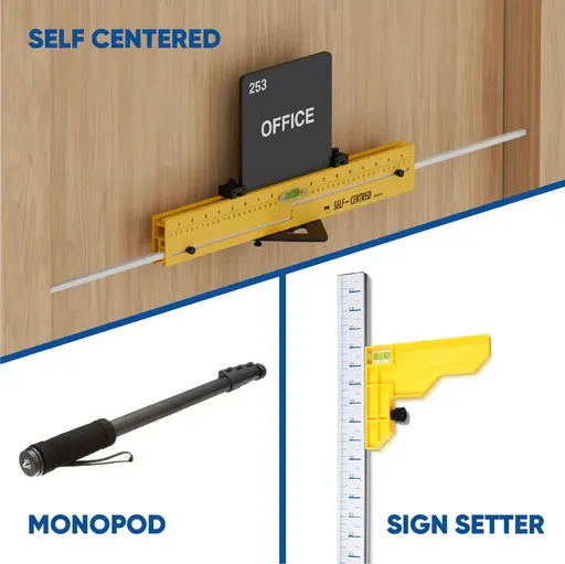 [SIGNSETTERCOMBO] 3-in-1 Sign Installation Kit - Includes Self-Centered Sign Setter, Standard Sign Setter, and 67 Aluminum Alloy Monopod (1/4-20 Thread) for Easy Sign Installation