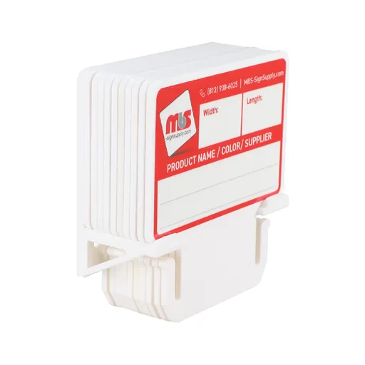 [MTC3WW-K10] White MediaCards Kit for Vinyl Roll Storage - 10 Rewritable Double-Sided Cards for 3 Core Rolls with White Magnetic Organizer - Label & Track Media Easily