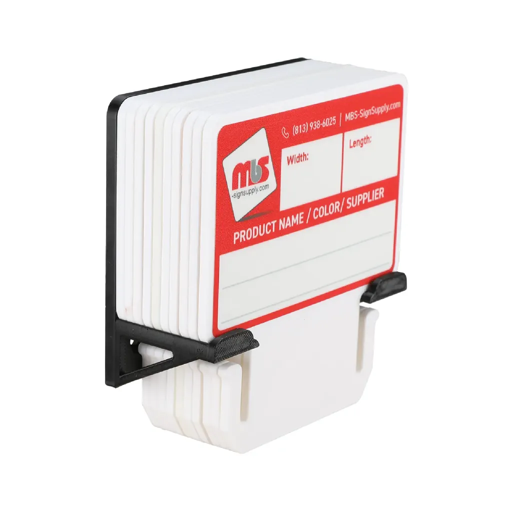 White MediaCards Kit for Vinyl Roll Storage - 10 Rewritable Double-Sided Cards for 3 Core Rolls with Black Magnetic Organizer - Label & Track Media Easily