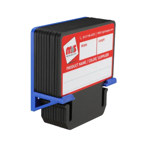 [MTC3BBL-K10] Black MediaCards Kit for Vinyl Roll Storage - 10 Rewritable Double-Sided Cards for 3 Core Rolls with Blue Magnetic Organizer - Label & Track Media Easily