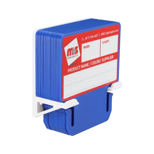 [MTC3BLW-K10] Blue MediaCards Kit for Vinyl Roll Storage - 10 Rewritable Double-Sided Cards for 3 Core Rolls with White Magnetic Organizer - Label & Track Media Easily