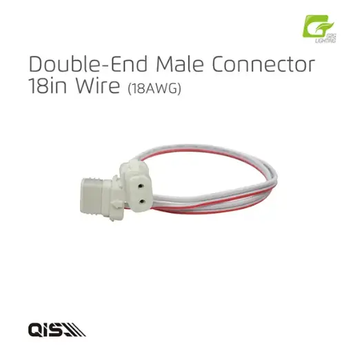 [QISA1001] G2G QIS Series Double-End Male Connector 18'' 18AWG Wire (10 Pcs Per Bag)