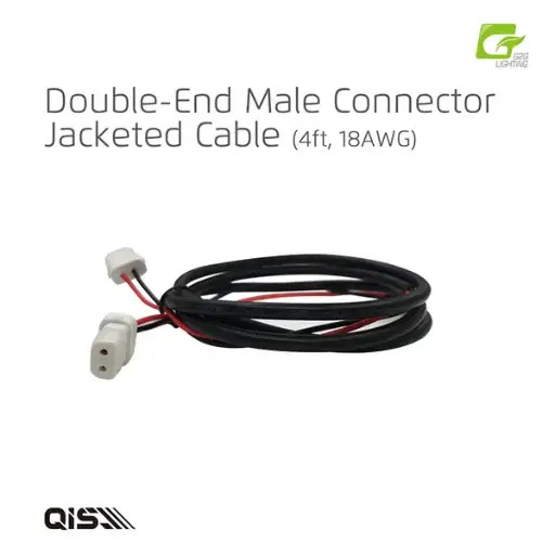 [QISA1002] G2G QIS Series Double-End Male Connector Jacketed 4' 18AWG Cable (20 Pcs Per Box)