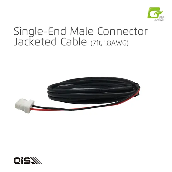 G2G QIS Series Single-End Male Connector 7' 18AWG Wire (20 Pcs Per Bag)