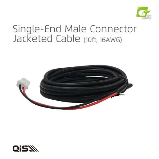 [QISA2002] G2G QIS Series Single-End Male Connector 10' 16AWG Wire (10 Pcs Per Bag)