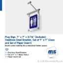 Flag sign. 7'' x 7'' x 3/16'' (included: Stainless Steel Bracket, Set of 7'' x 7'' Glass and Set Of Paper Insert)
