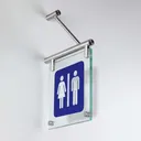 Flag sign. 7'' x 7'' x 3/16'' (included: Stainless Steel Bracket, Set of 7'' x 7'' Glass and Set Of Paper Insert)