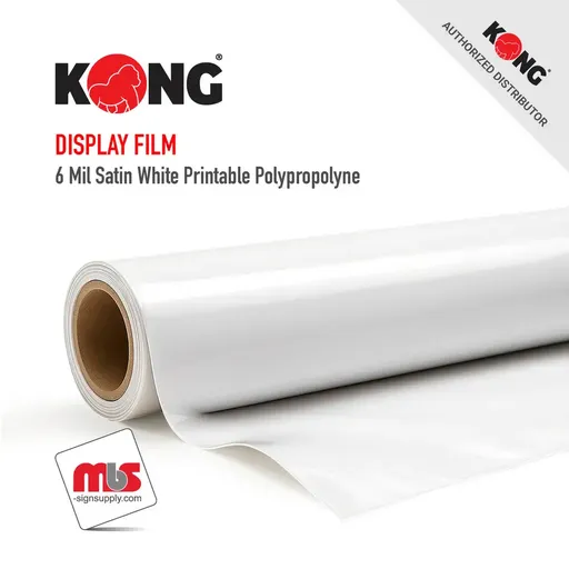 [PP6S-54164] 54" x 164' Roll - Kong 6 Mil Satin White Printable Polypropylene