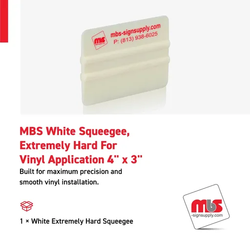 [SQ-0108] MBS 4" x 3" White Squeegee, Extremely Hard For Vinyl Application