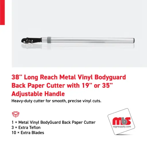 [CT-0211] 38" Long Reach Metal Vinyl Bodyguard Back Paper Cutter with 19" or 35" adjustable Handle