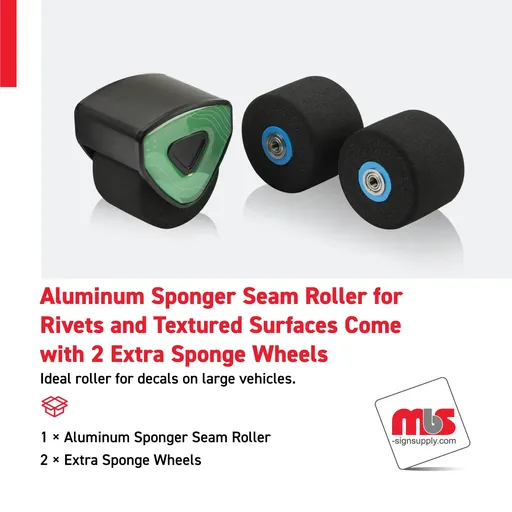 [VR-0202] Aluminum Sponger Seam Roller for Rivets and Textured Surfaces Come with 2 Extra Sponge Wheels