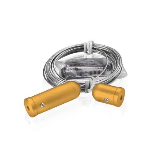[ACG1904G] Aluminum Gold Anodized Ceiling to Floor Cable System Kit (included 1 x Bottom, 1 x Top, 1 x Steel Cable 1/16'' Length 13' 1'')