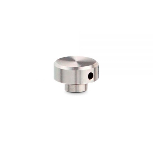 10-24 Threaded Tamper Proof Caps Diameter: 1/2, Height: 3/16, Brushed Satin Stainless Steel 304, With Stem Diameter: 1/4,  [Required Material Hole Size: 1/4"]
