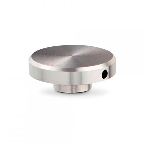 5/16-18 Threaded Tamper Proof Caps Diameter: 1, Height: 3/16, Brushed Satin Stainless Steel 304, With Stem Diameter: 7/16,  [Required Material Hole Size: 7/16"]