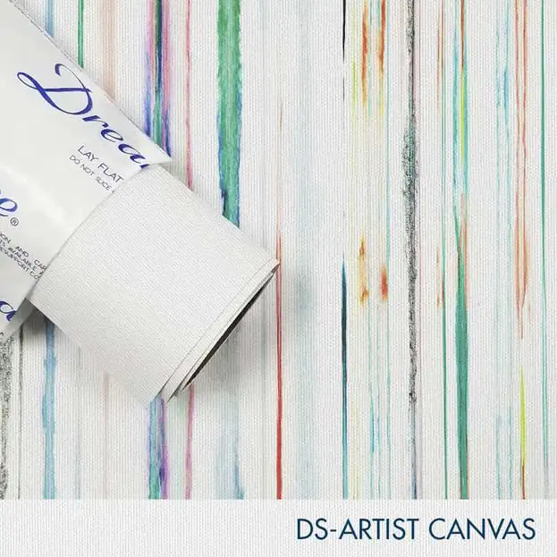 54'' x 50 Yards Roll - DreamScape Premium Polymeric Printable White Vinyl WallWrap - Artist Canvas Texture - 17.0 Mil - Clear Back Permanently Repositionable Adhesive