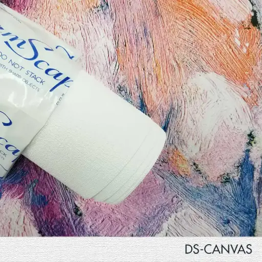 [DS-CNVS13-54100] 54" x 100 Yards Roll - DreamScape Premium Polymeric Printable White Vinyl WallWrap - Canvas Texture - 21.0 Mil - Clear Back Permanently Repositionable Adhesive