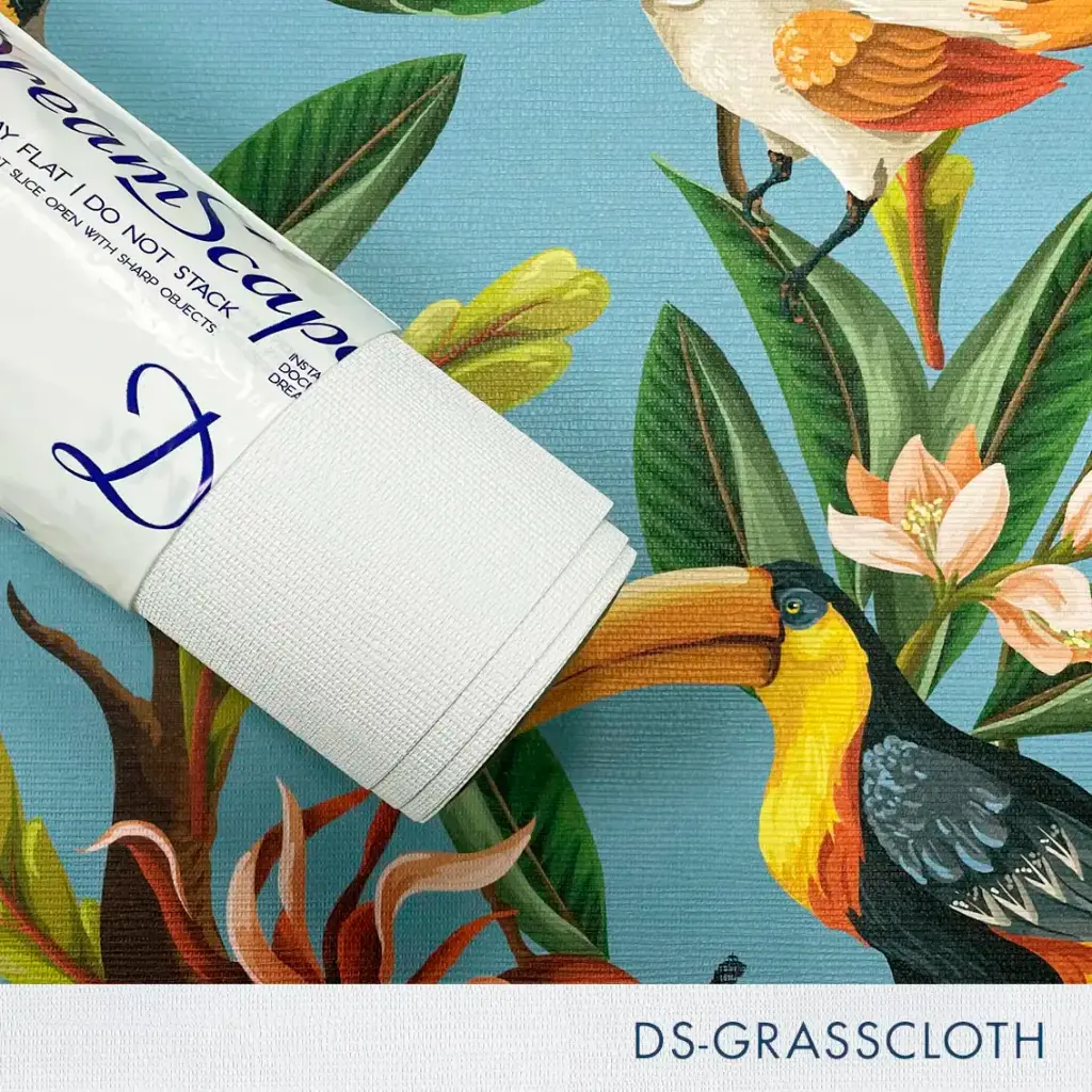 54" x 100 Yards Roll - DreamScape Premium Polymeric Printable White Vinyl WallWrap - Grasscloth Texture - 27.0 Mil - Clear Back Permanently Repositionable Adhesive