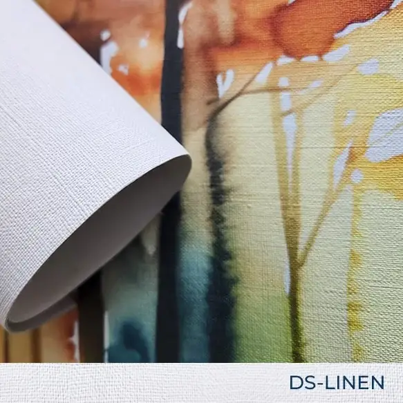 54" x 50 Yards Roll - DreamScape Premium Polymeric Printable White Vinyl WallWrap - Linen Texture - 30.0 Mil - Clear Back Permanently Repositionable Adhesive