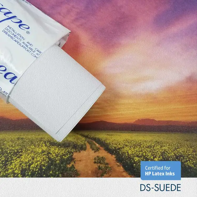 [DS-SUEDE20-7525] 75'' x 25 Yards Roll - DreamScape Premium Polymeric Printable White Vinyl WallWrap - Suede Texture - 27.0 Mil - Clear Back Permanently Repositionable Adhesive