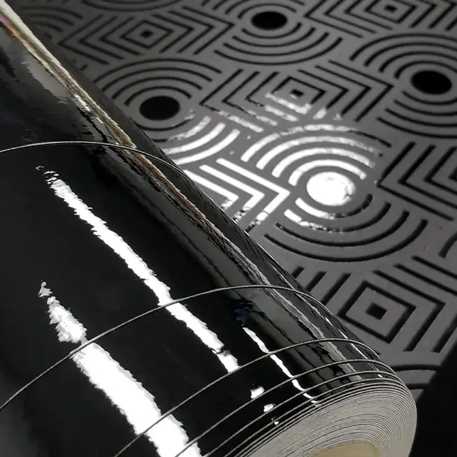 27'' x 5 Yards Roll - DreamScape Premium Polymeric Printable White Vinyl WallWrap - Black Flash Texture - 16.0 Mil - Clear Back Permanently Repositionable Adhesive