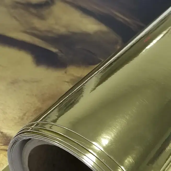 54'' x 50 Yards Roll - DreamScape Premium Polymeric Printable White Vinyl WallWrap - Gold Flash Texture - 16.0 Mil - Clear Back Permanently Repositionable Adhesive
