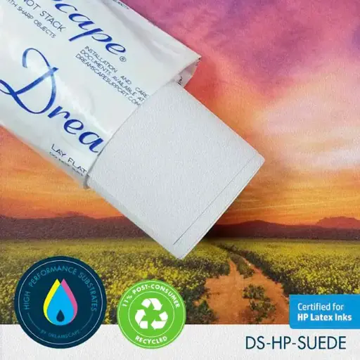 [DS-HPSUEDE20-5425] 54'' x 25 Yards Roll - DreamScape Premium Polymeric Printable White Vinyl WallWrap - Suede Texture - 27.0 Mil - Clear Back Permanently Repositionable Adhesive