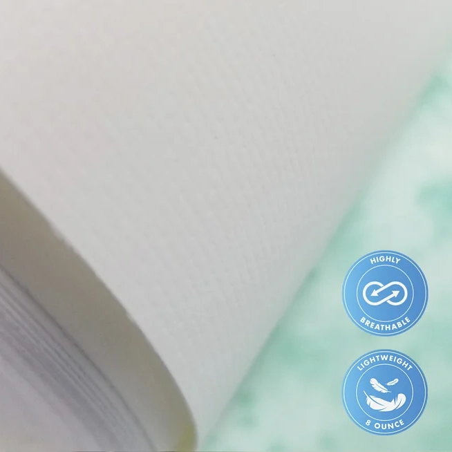 54" x 25 Yards Roll - DreamScape Premium Polymeric Printable White Vinyl WallWrap - Nolar Sailcloth Texture - 11.0 Mil - Clear Back Permanently Repositionable Adhesive