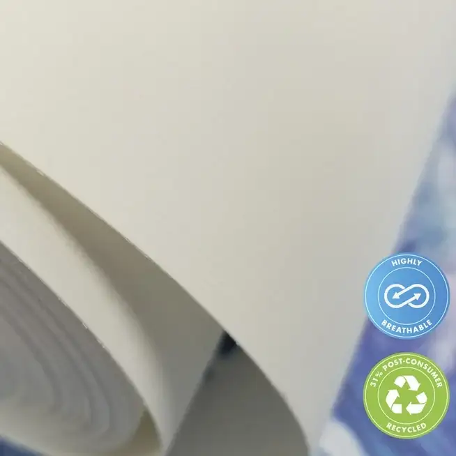 54 x 50 Yards Roll - DreamScape Premium Polymeric Printable White Vinyl WallWrap - Terralon Regatta Texture - 22.0 Mil - Clear Back Permanently Repositionable Adhesive