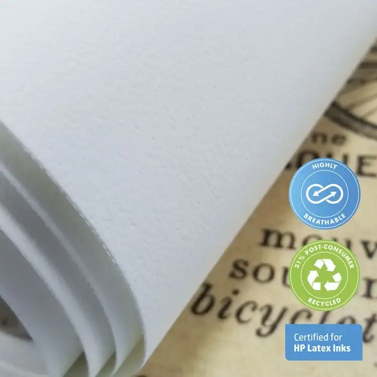 27'' x 5 Yards Roll - DreamScape Premium Polymeric Printable White Vinyl WallWrap - Terralon Texture - 22.0 Mil - Clear Back Permanently Repositionable Adhesive