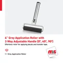 Grey Rubber Application Roller w/ 3 Way Adjustable Handle