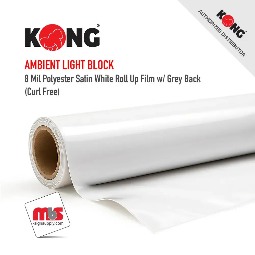 Kong 8 Mil Satin Grey Back Roll Up FIlm