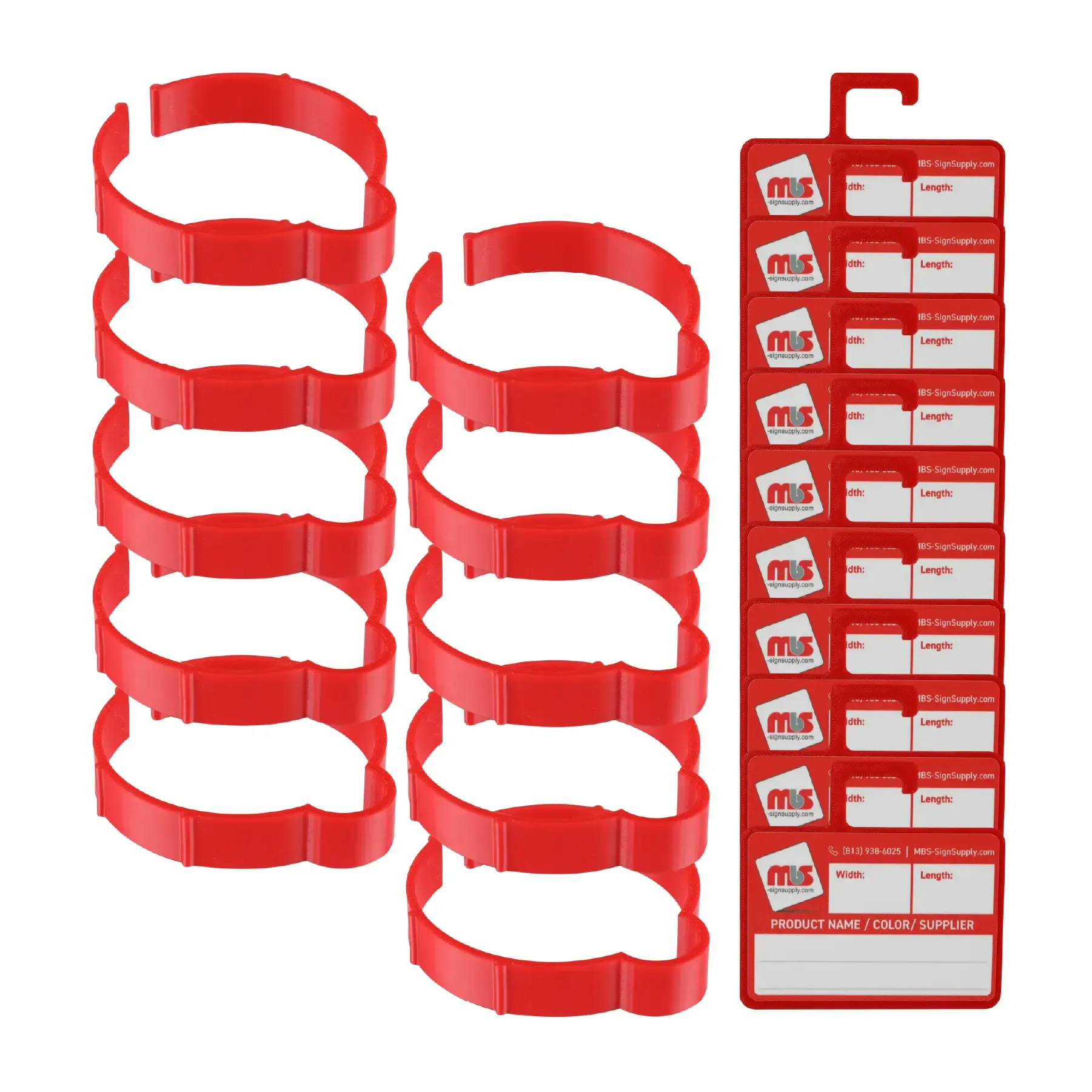 Vinyl Roll Retaining Clips for 3" to 5" Rolls With Dry Erase Media Card