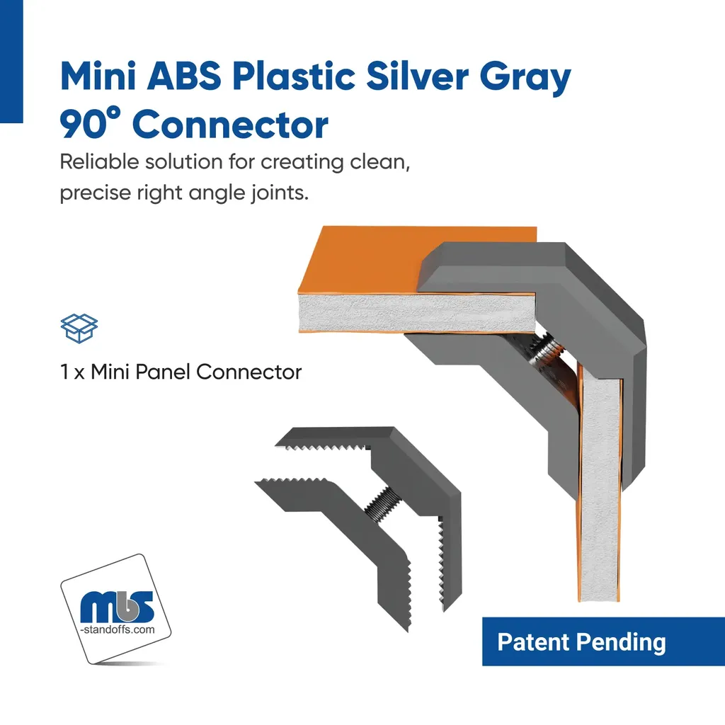 90 Degree Mini Panel Connector for 1/4'' and 1/2'' Panels