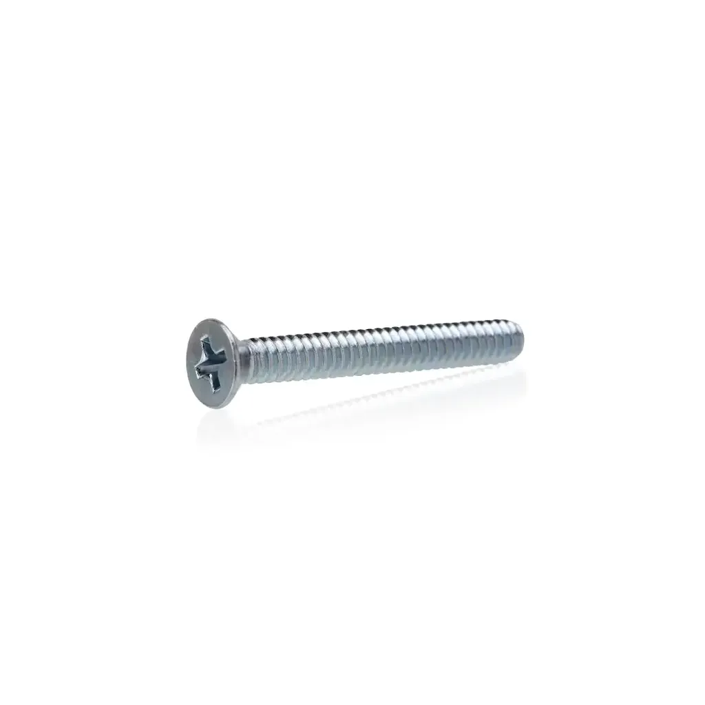 Machine screws, Phillips flat head, Zinc plated steel, 1/4-20 x 2