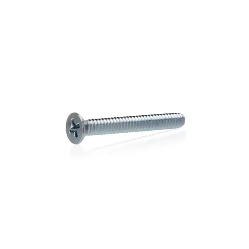 Machine screws, Phillips flat head, Zinc plated steel, 1/4-20 x 2